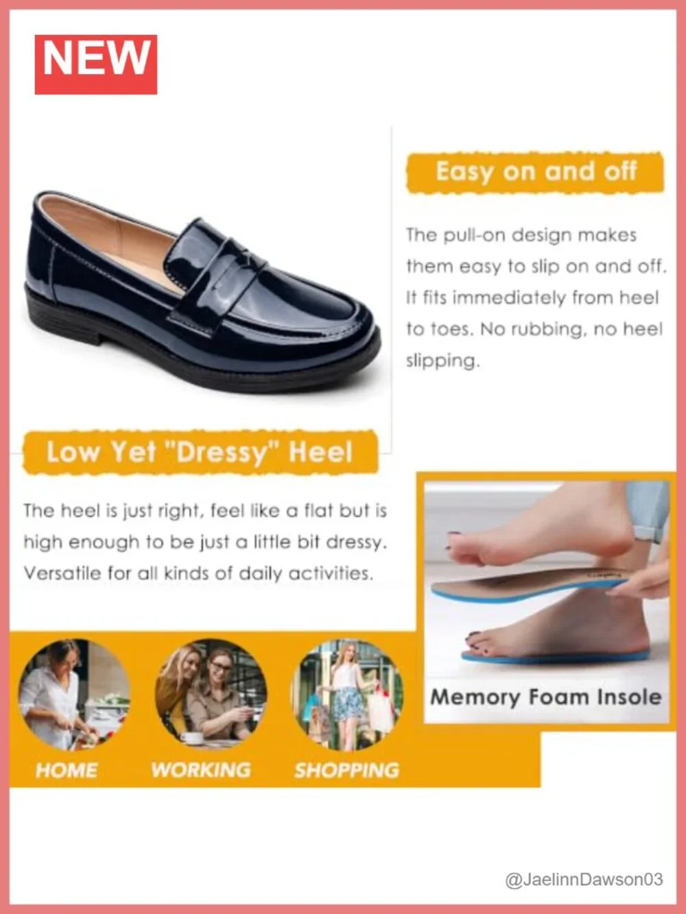 Women's Leather Penny Loafers Slip On Comfortable Business Casual